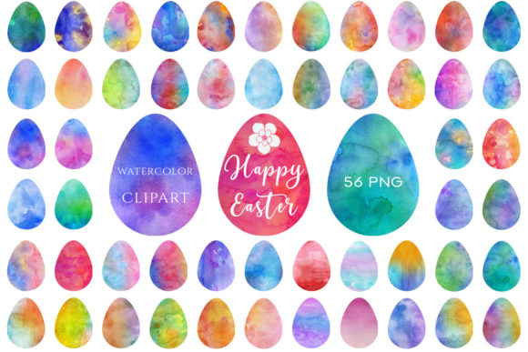 Download Watercolor Set of Easter Eggs - Easter eggs Collection