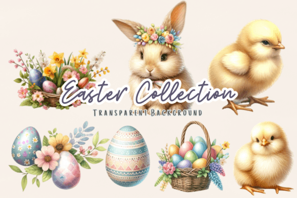 Download Floral Easter Eggs Watercolor Clipart - Easter eggs Collection