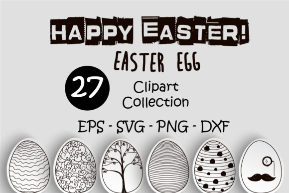 Download 27 Doodle Easter Eggs Clipart Collection - Easter eggs Collection
