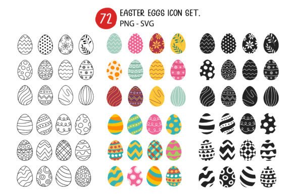 Download Easter Eggs Icon Set. - Easter eggs Collection