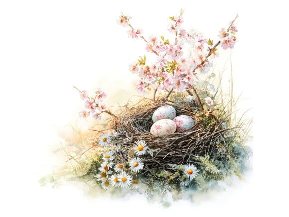 Download 5 Spring Nest with Pastel Easter Eggs - Easter eggs Collection