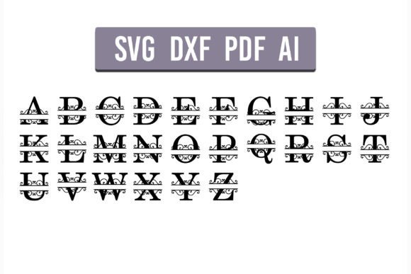 Download Split Letter Monograms Laser Cut Files - Laser cut files Collection