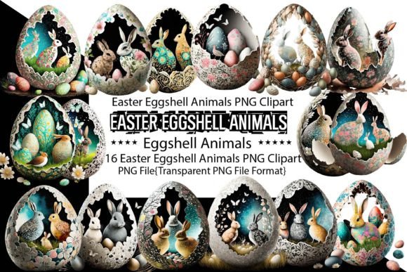 Download Easter Eggshell Animals Sublimation - Easter eggs Collection